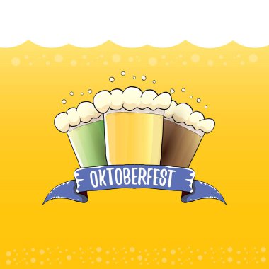 Oktoberfest bira turuncu vektör etiketinde vektör
