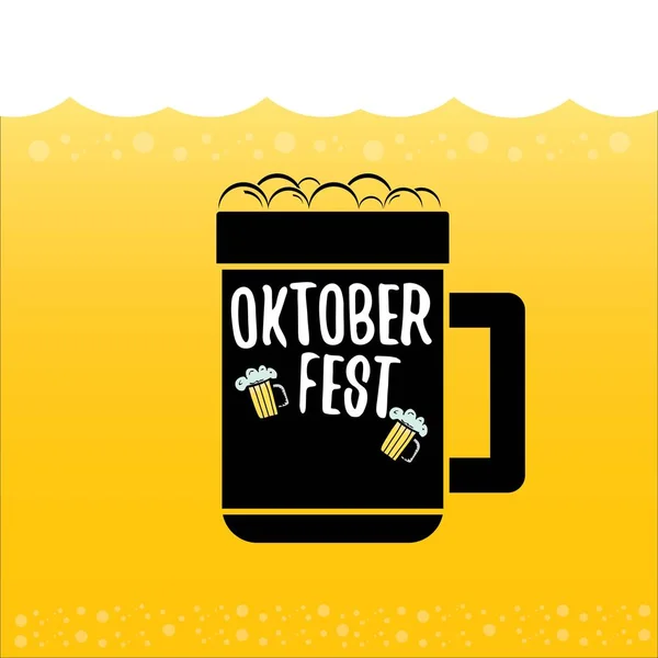Vector oktoberfest etiqueta vectorial en cerveza naranja — Vector de stock