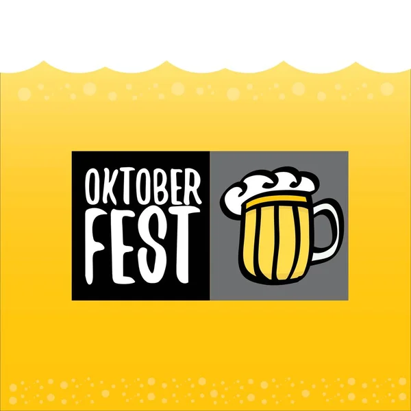 Oktoberfest bira turuncu vektör etiketinde vektör — Stok Vektör
