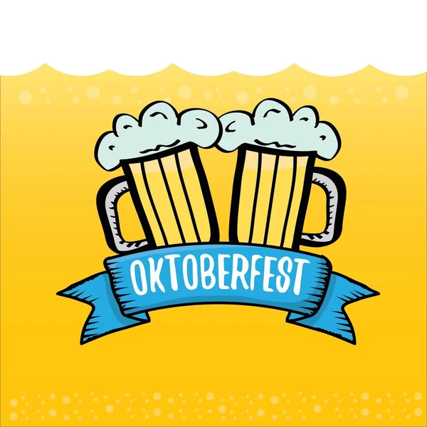 Oktoberfest bira turuncu vektör etiketinde vektör