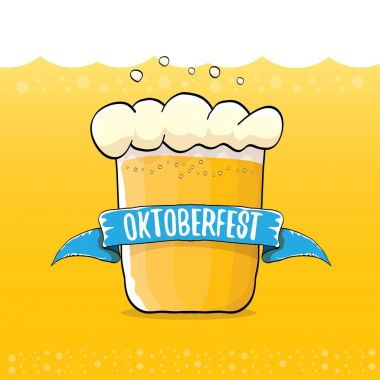 Oktoberfest bira turuncu vektör etiketinde vektör