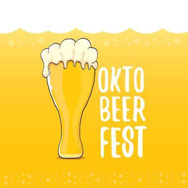 Oktoberfest bira turuncu vektör etiketinde vektör