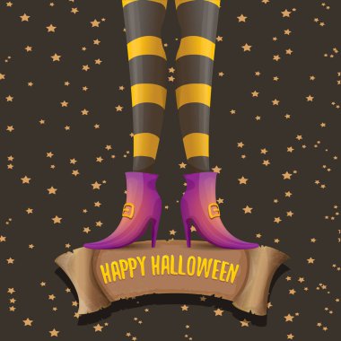 Cadılar Bayramı partisi poster cadı bacaklar ile vektör