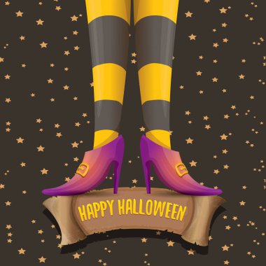 Cadılar Bayramı partisi poster cadı bacaklar ile vektör