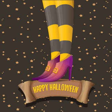 Cadılar Bayramı partisi poster cadı bacaklar ile vektör