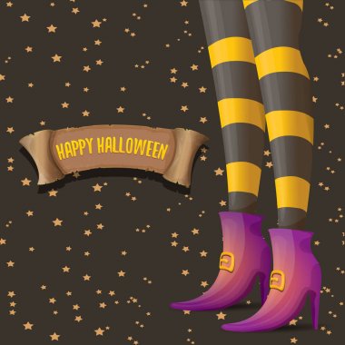 Cadılar Bayramı partisi poster cadı bacaklar ile vektör