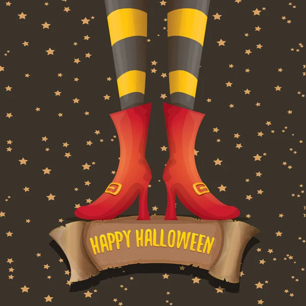 Cadılar Bayramı partisi poster cadı bacaklar ile vektör