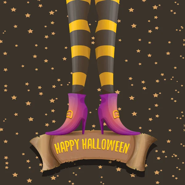 Cadılar Bayramı partisi poster cadı bacaklar ile vektör