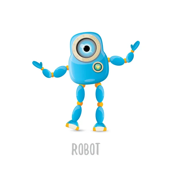 Vector grappige stripfiguur blauwe robot — Stockvector