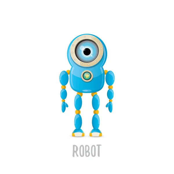 Vector divertido personaje de dibujos animados robot azul — Archivo Imágenes Vectoriales