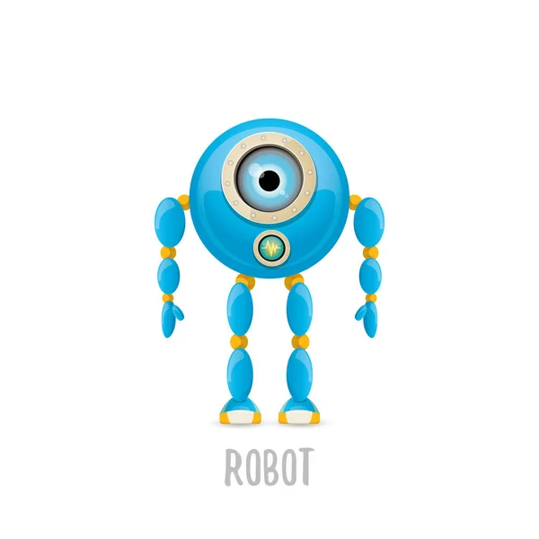 Vector divertido personaje de dibujos animados robot azul — Archivo Imágenes Vectoriales