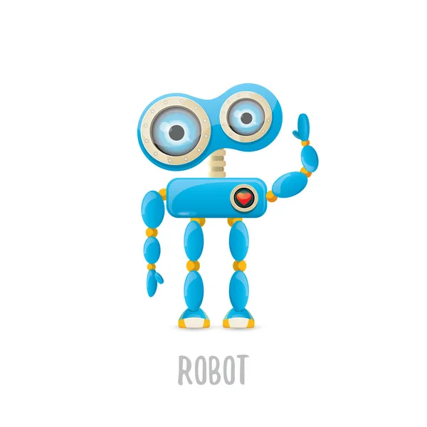 Вектор смішний мультиплікаційний синій робот персонаж — стоковий вектор