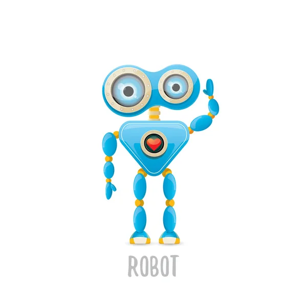 Vector divertido personaje de dibujos animados robot azul — Archivo Imágenes Vectoriales