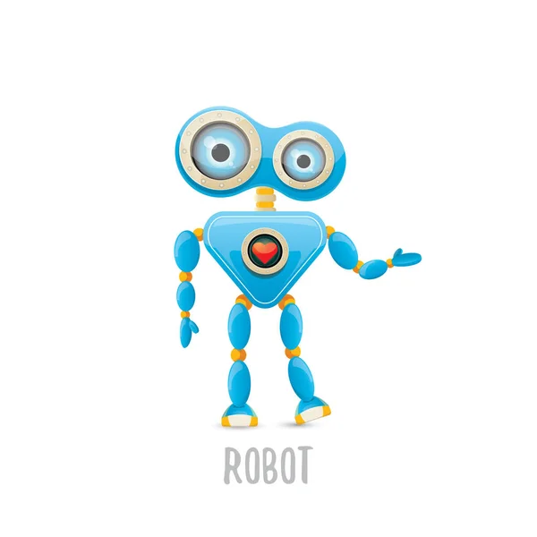 Vector divertido personaje de dibujos animados robot azul — Archivo Imágenes Vectoriales