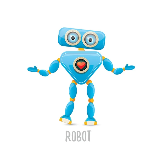 Vector divertido personaje de dibujos animados robot azul — Archivo Imágenes Vectoriales