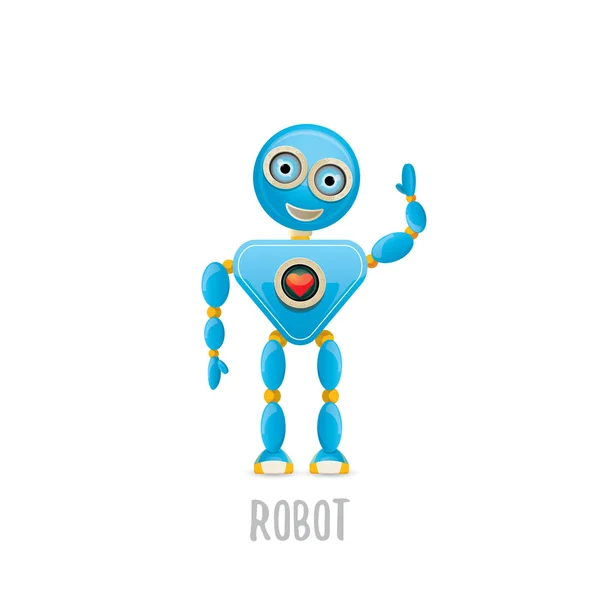 Vector divertido personaje de dibujos animados robot azul — Archivo Imágenes Vectoriales