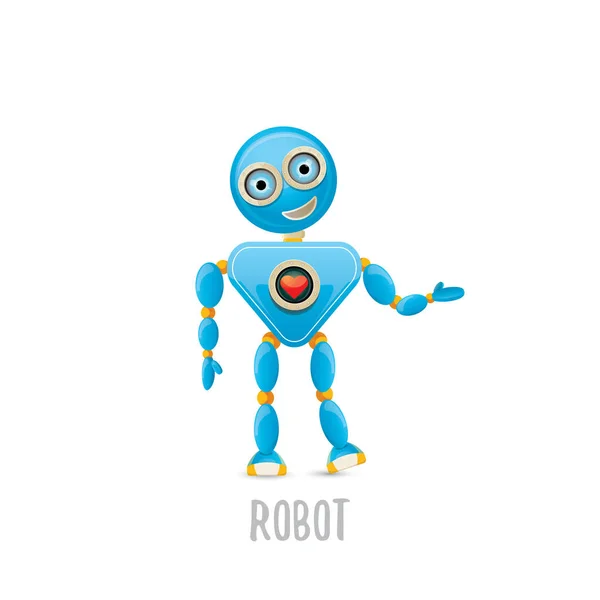 Vector divertido personaje de dibujos animados robot azul — Archivo Imágenes Vectoriales