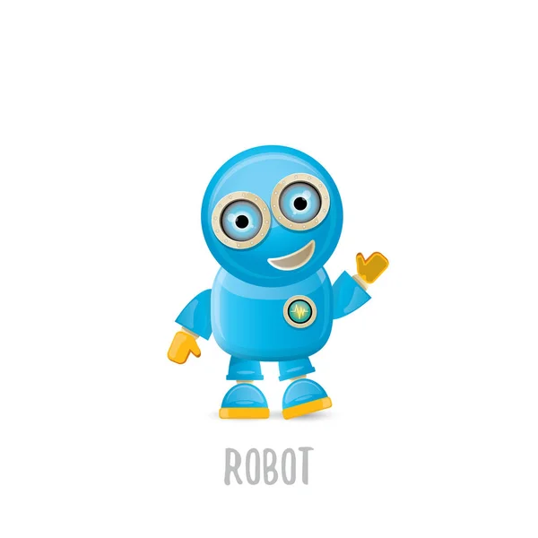 ベクトルの面白い漫画の青いロボット キャラクター — ストックベクタ