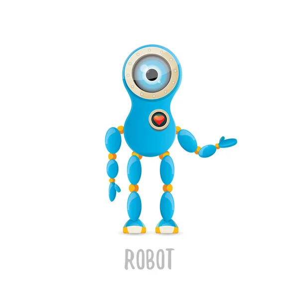 Διάνυσμα αστείο καρτούν χαρακτήρα μπλε ρομπότ — Διανυσματικό Αρχείο