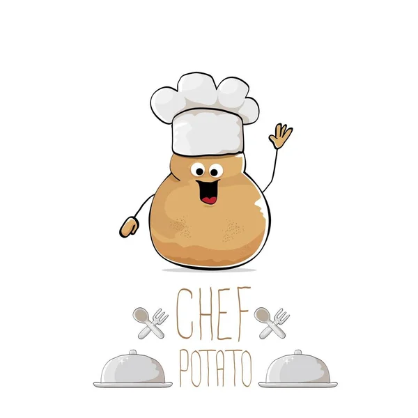 Vettore divertente cartone animato carino marrone chef patata — Vettoriale Stock