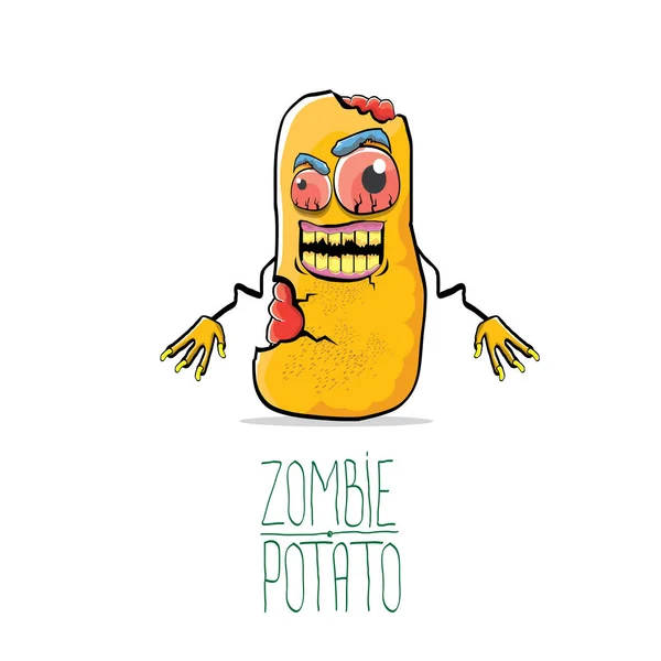 vector funny cartoon cute orange zombie potato character isolated on white  background. - Stock Image - Everypixel