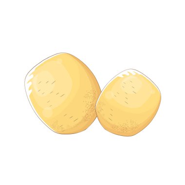 Beyaz arka plan üzerinde izole vektör komik karikatür şirin kahverengi patates set.