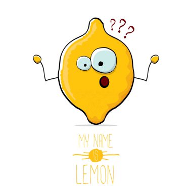 vektör komik karikatür sevimli sarı limon