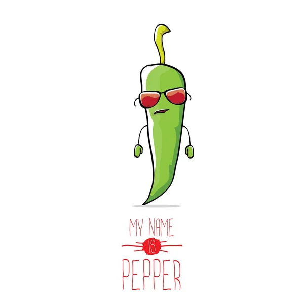 Vektor lustige Cartoon grüne Paprika-Figur — Stockvektor