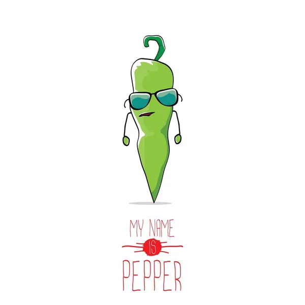 Vektor lustige Cartoon grüne Paprika-Figur — Stockvektor