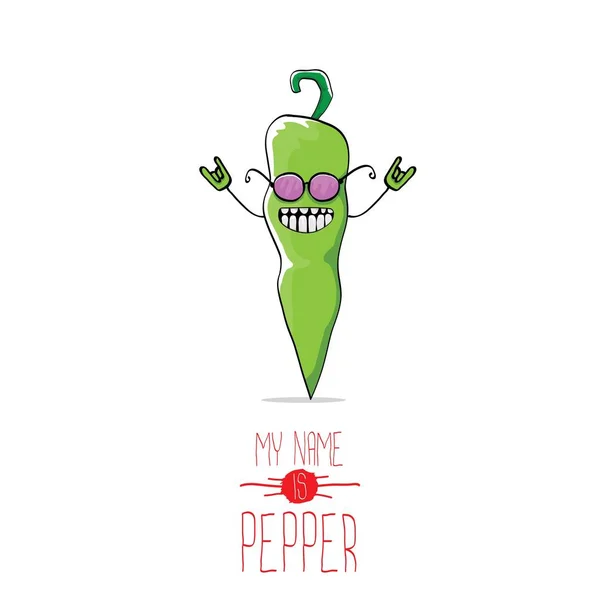 Vektor lustige Cartoon grüne Paprika-Figur — Stockvektor