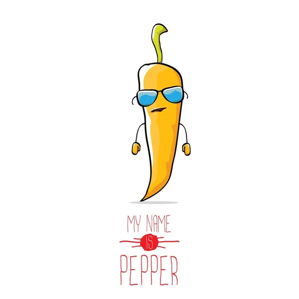 Vektor lustige Cartoon Orange Pepper Charakter — Stockvektor