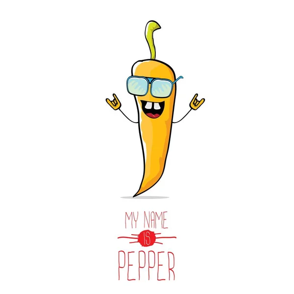 Vektor lustige Cartoon Orange Pepper Charakter — Stockvektor