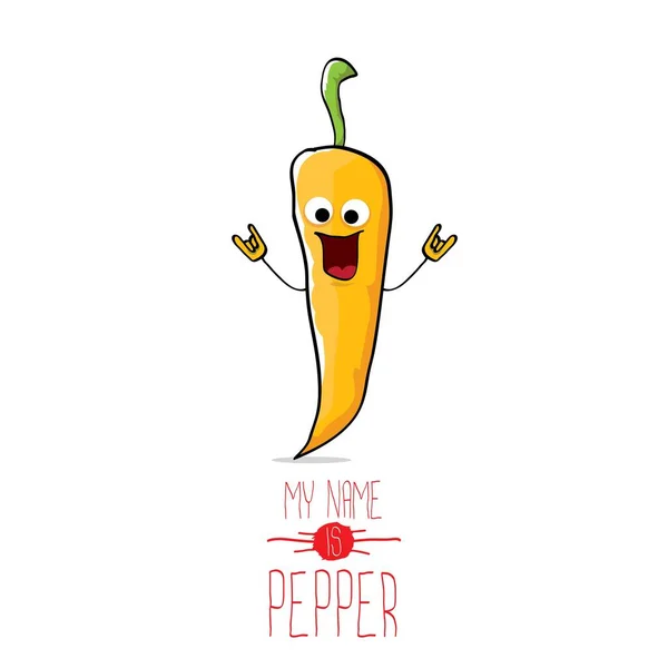 Vektor lustige Cartoon Orange Pepper Charakter — Stockvektor