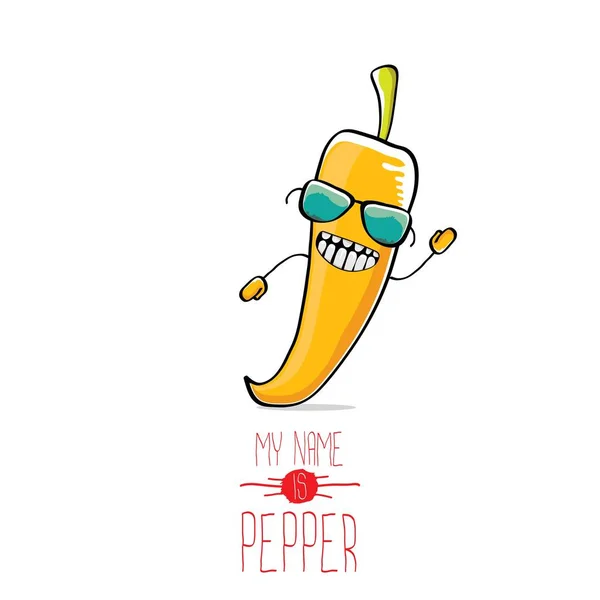 Vektor lustige Cartoon Orange Pepper Charakter — Stockvektor
