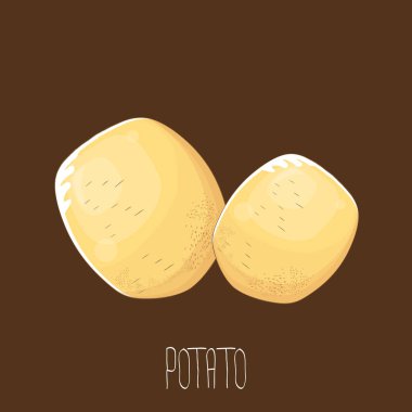 izole kahverengi zemin üzerinde vektör komik karikatür şirin kahverengi patates set.