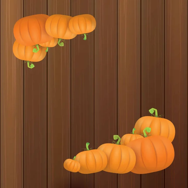 Herfst vector oranje pompoenen grens-ontwerpsjabloon voor banners en thanksgiving day achtergronden. — Stockvector