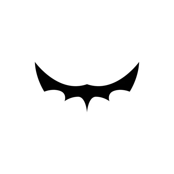 Vector halloween black bat animal icon or sign isolated on white background. vector bat silhouette with wings. — Stock Vector