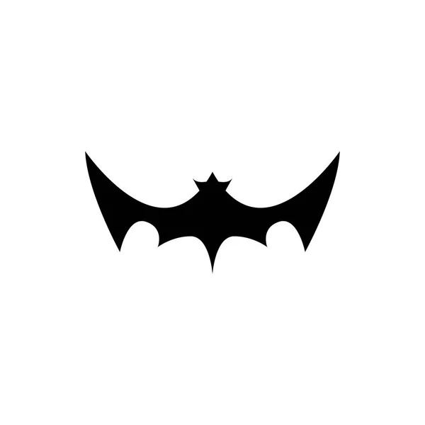 Vector halloween black bat animal icon or sign isolated on white background. vector bat silhouette with wings. — Stock Vector