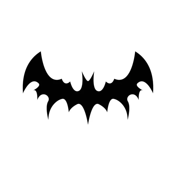 Vector halloween zwart vleermuis dierlijke pictogram of teken geïsoleerd op een witte achtergrond. vector vleermuis silhouet met vleugels. — Stockvector