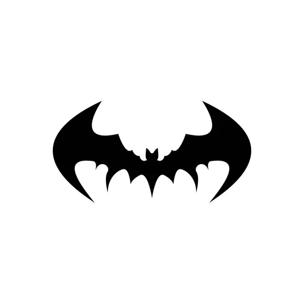 Vetor halloween black bat animal ícone ou sinal isolado no fundo branco. silhueta de morcego vetorial com asas . — Vetor de Stock