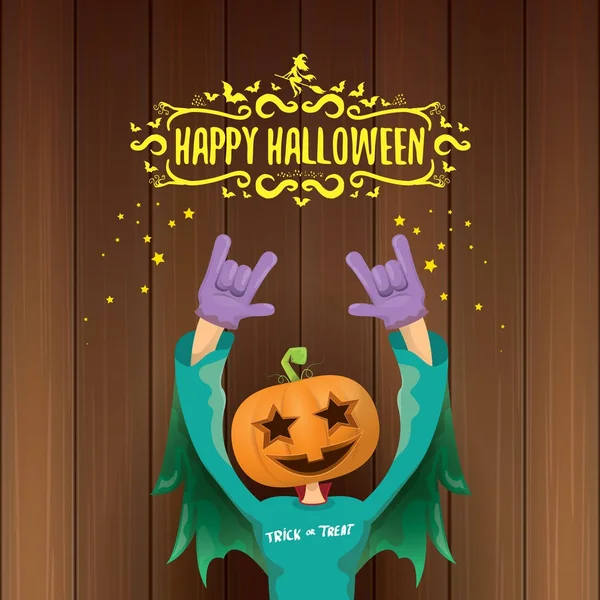 Vektorový pozadí Happy halloween party kreativní bederní. muž v kostýmu halloween s vyřezávanými dýňová hlava — Stockový vektor
