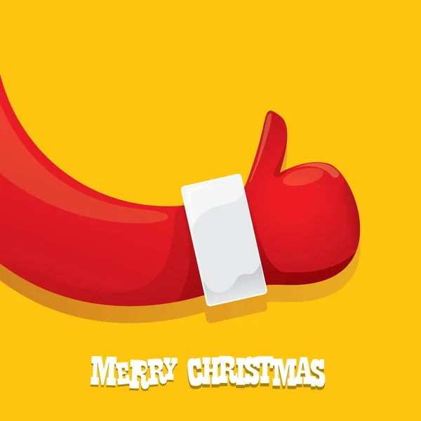 Вектор funky мультфільмів, Санта-Клауса як значок боку ізольовані на помаранчевому фоні. великі пальці вгору рука символ Санта. — стоковий вектор