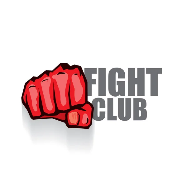 Fight club-vektoros logo a vörös ember ökle elszigetelt fehér background. MMA kevert harcművészeti tervezősablon — Stock Vector