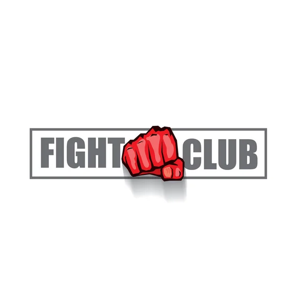 Fight club vector logo met rode man vuist geïsoleerd op een witte achtergrond. Ontwerpsjabloon MMA Mixed martial arts — Stockvector