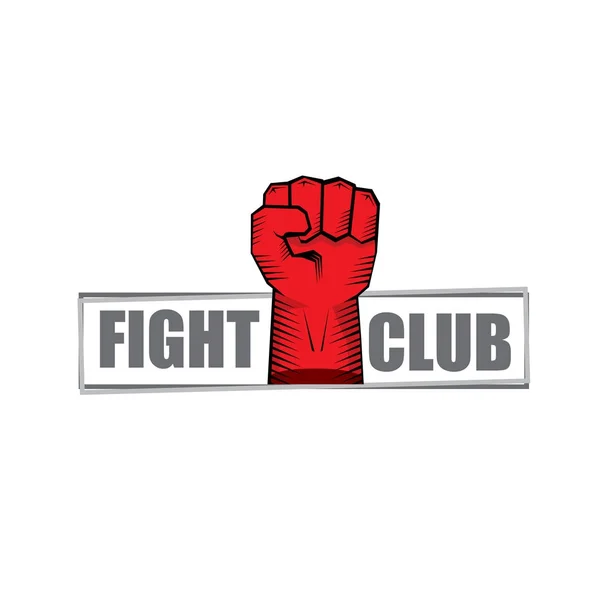 Fight club-vektoros logo a vörös ember ökle elszigetelt fehér background. MMA kevert harcművészeti tervezősablon — Stock Vector