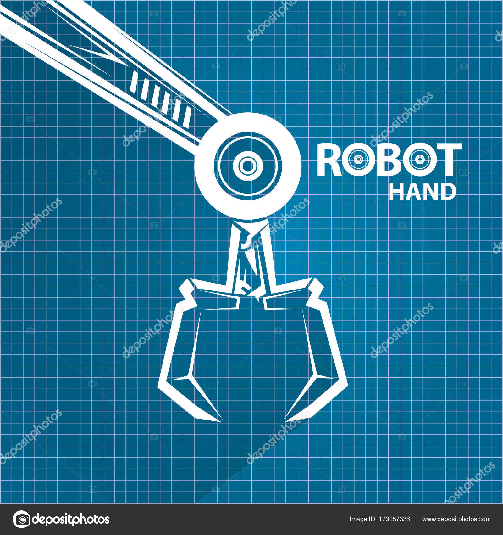 pic Paper Robot Hand Template https depositphotos com 173057336 stock illustration vector robotic arm symbol on html