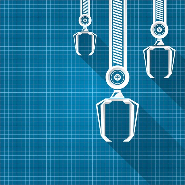 Symbole de bras robotisé vectoriel sur fond de papier plan. main robot. technologie fond conception — Image vectorielle