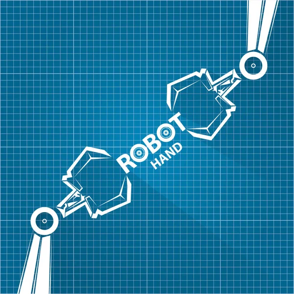 Vector brazo robótico símbolo sobre fondo de papel plano. mano de robot. tecnología de diseño de fondo — Vector de stock