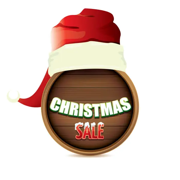 흰색 배경에 고립 된 특별 한 판매 기호 태그와 빨간 산타 모자를 벡터. 메리 크리스마스 판매 라벨, 스티커, 배너 벡터 — 스톡 벡터