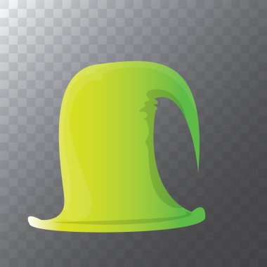 vektör funky kırmızı ve soyulmuş karikatür Noel elf yeşil şeffaf arka plan üzerinde izole şapka. vektör çocuklar renkli elf şapka simgesini veya etiket. Noel dekoratif öğe